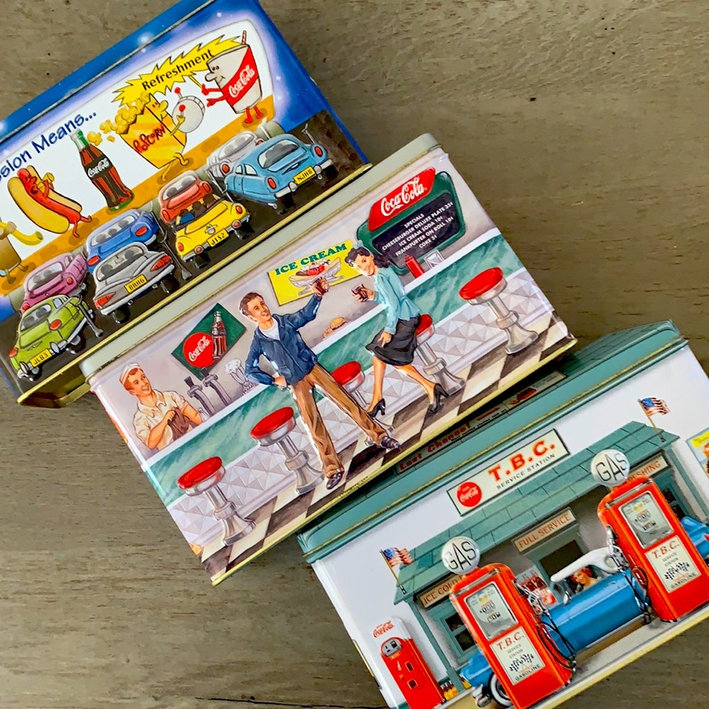 🥤Great Christmas gift! Vintage Coca-Cola tin containers (3).